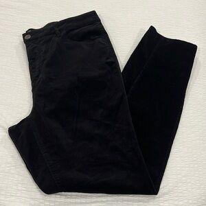 Loft Womens Curvy High Waisted Skinny Black Courduroy Pants Size 14